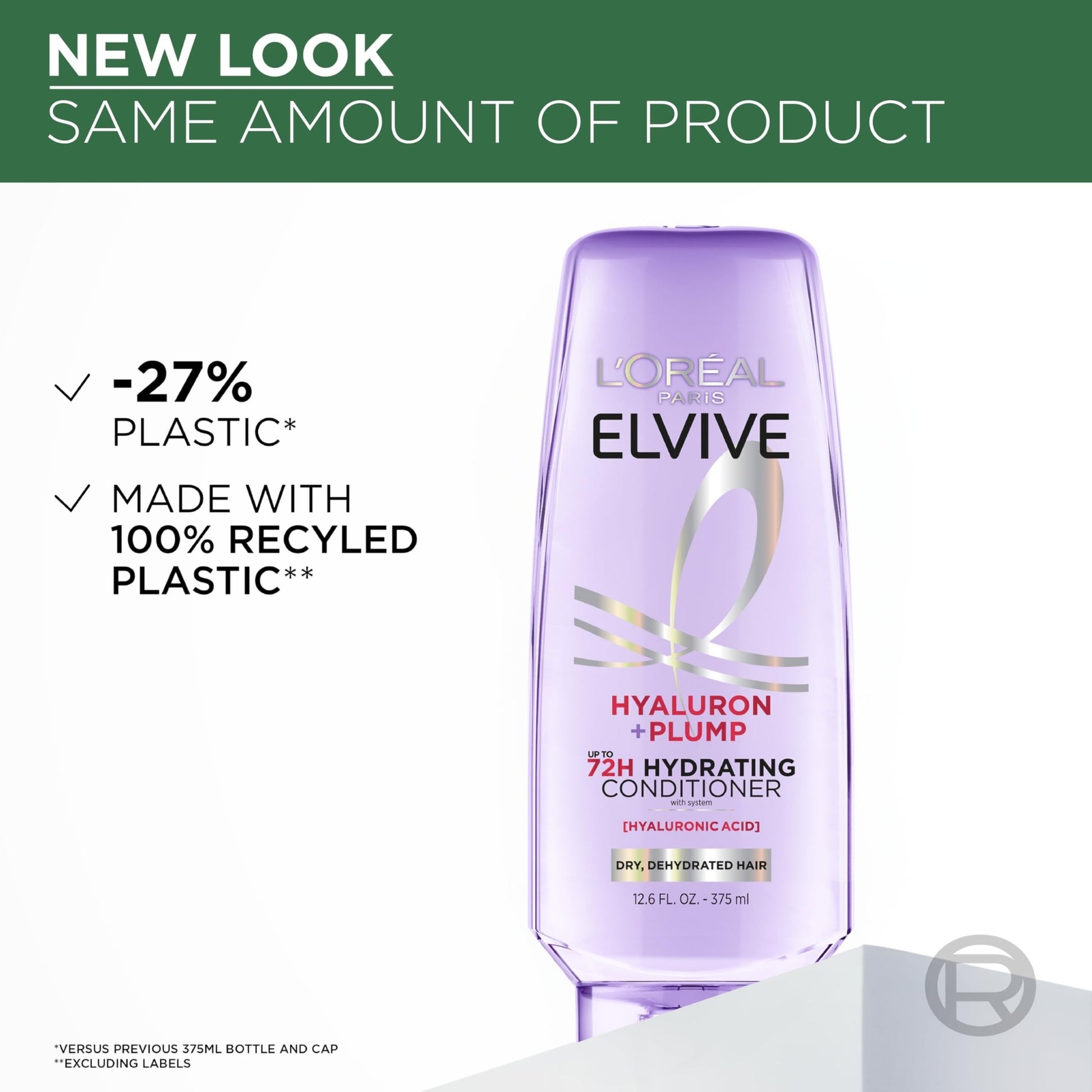L'Oreal Paris Elvive Hyaluron Plump Hydrating Conditioner for Dehydrated, Dry Hair Infused with Hyaluronic Acid Care Complex, Paraben-Free, 12.6 Fl Oz - dailyvitalstore