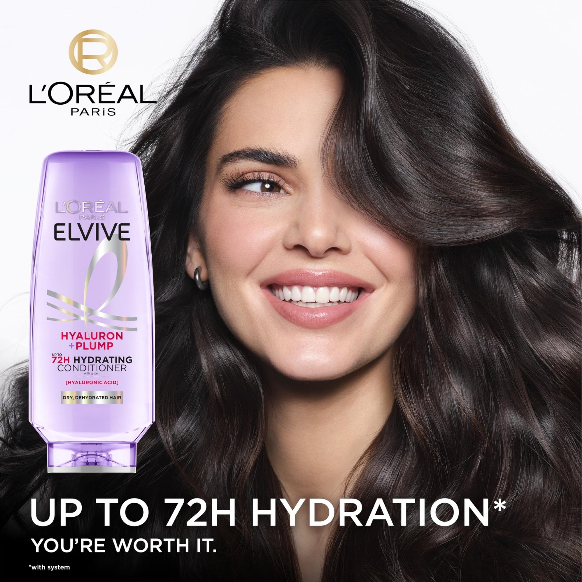 L'Oreal Paris Elvive Hyaluron Plump Hydrating Conditioner for Dehydrated, Dry Hair Infused with Hyaluronic Acid Care Complex, Paraben-Free, 12.6 Fl Oz - dailyvitalstore