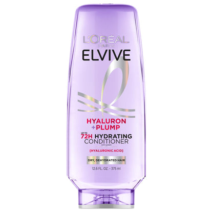L'Oreal Paris Elvive Hyaluron Plump Hydrating Conditioner for Dehydrated, Dry Hair Infused with Hyaluronic Acid Care Complex, Paraben-Free, 12.6 Fl Oz - dailyvitalstore