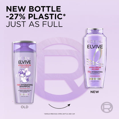 L'Oreal Paris Elvive Hyaluron Plump Hydrating Shampoo for Dehydrated, Dry Hair Infused - dailyvitalstore