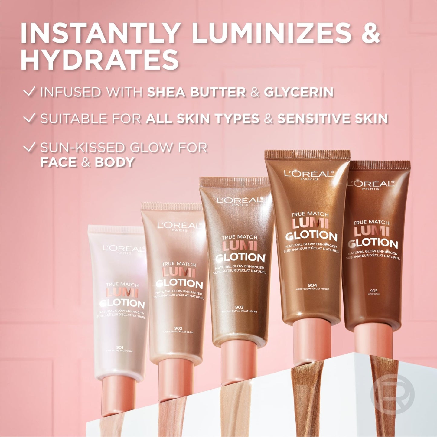 L'Oreal Paris Makeup True Match Lumi Glotion, Natural Glow Enhancer, Illuminator Highlighter, Bronzing Drops For a Sun-Kissed Glow, 903 Medium - dailyvitalstore