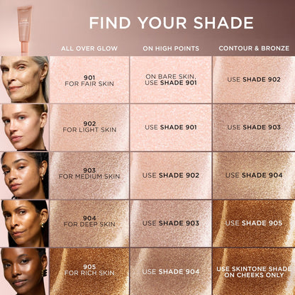 L'Oreal Paris Makeup True Match Lumi Glotion, Natural Glow Enhancer, Illuminator Highlighter, Bronzing Drops For a Sun-Kissed Glow, 903 Medium - dailyvitalstore
