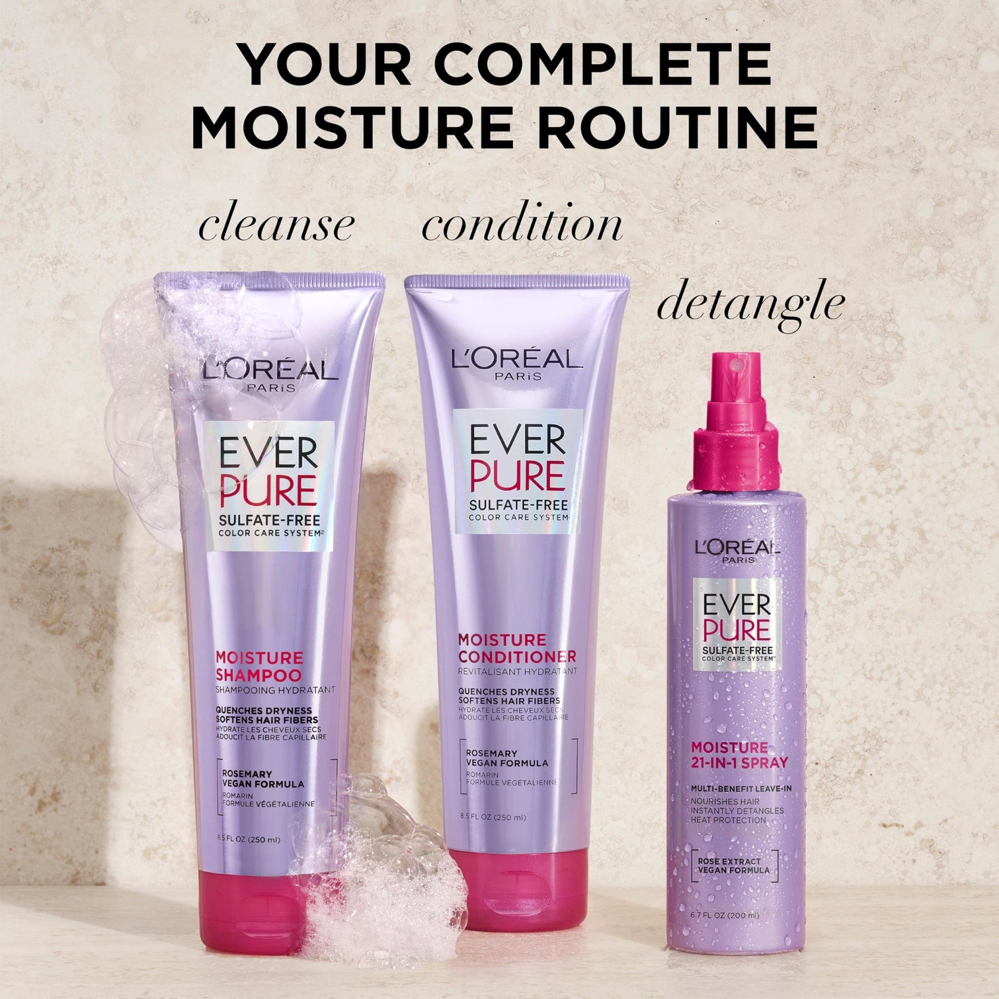 L'Oreal Paris Moisture Sulfate Free Shampoo and Conditioner Set, Hair Care for Color-Treated Hair - dailyvitalstore