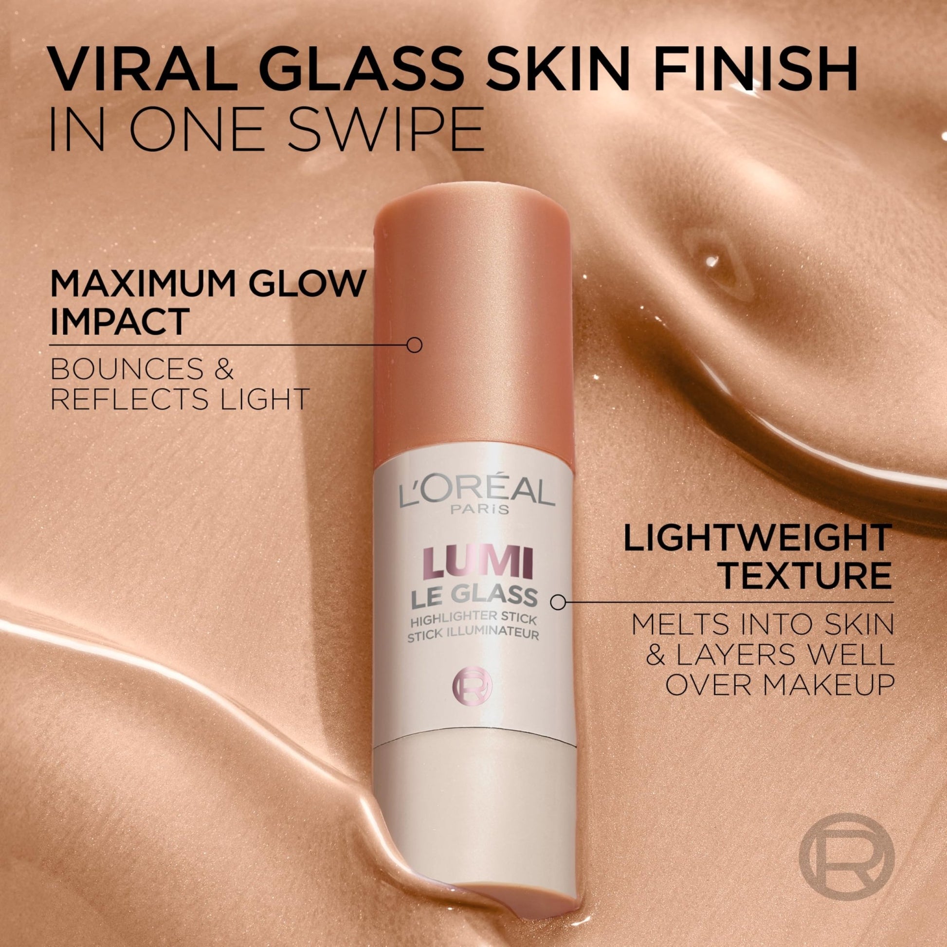 L'Oreal Paris True Match Lumi Le Glass Highlighter Stick, Reflective, Translucent, Glassy Highlighter for Face and Body, 620 Pink Ballet, 0.17 Oz - dailyvitalstore