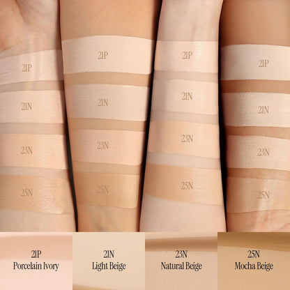 LOVB LOVB Natural Cover Glow Cushion Foundation | Satin Radiant Finish | Korean Foundation Makeup | Long-Lasting Natural Coverage | for All Skin Types 0.42 oz. (23N Natural Beige) - dailyvitalstore
