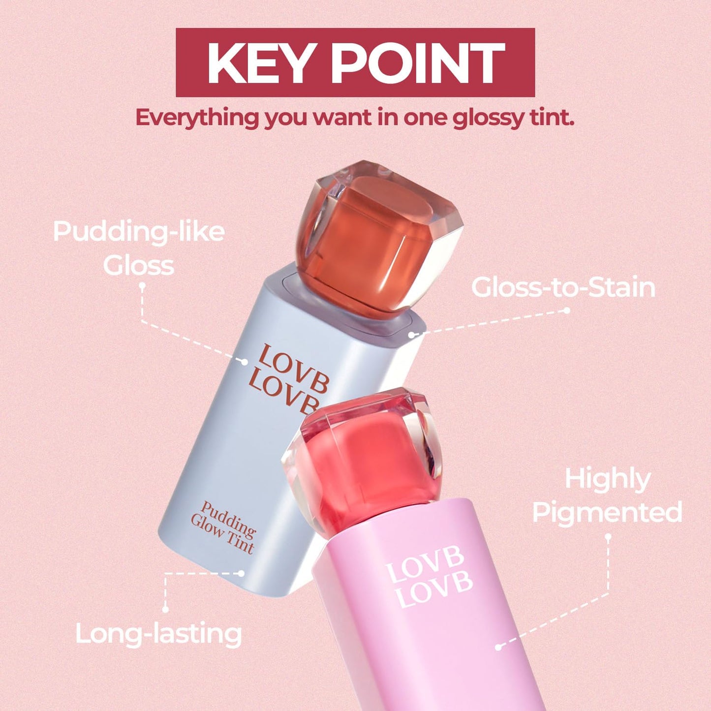 LOVB LOVB Pudding Glow Korean Lip Tint | Natural Lip Stain | Gloss to Stain | Long-Lasting & Non-Sticky | Lightweight Lip Tint | 0.14 oz. (04 SUNSET BEIGE) - dailyvitalstore
