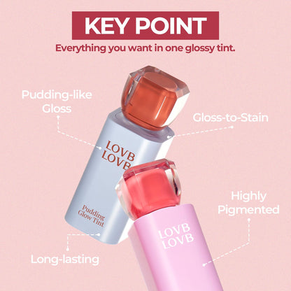 LOVB LOVB Pudding Glow Korean Lip Tint | Natural Lip Stain | Gloss to Stain | Long-Lasting & Non-Sticky | Lightweight Lip Tint | 0.14 oz. (04 SUNSET BEIGE) - dailyvitalstore
