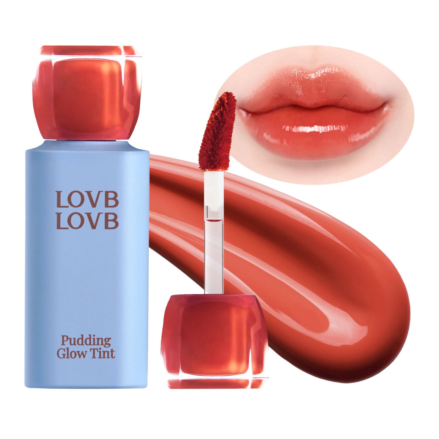 LOVB LOVB Pudding Glow Korean Lip Tint | Natural Lip Stain | Gloss to Stain | Long-Lasting & Non-Sticky | Lightweight Lip Tint | 0.14 oz. (04 SUNSET BEIGE) - dailyvitalstore