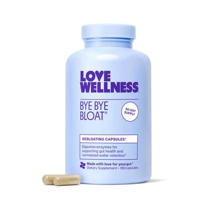 Love Wellness Bye Bye Bloat, Digestive Enzymes | Bloating Relief for Women | Help Reduce Gas Relief & Water Retention | Supports Digestive Health with Fenugreek & Dandelion | 180 Count - dailyvitalstore