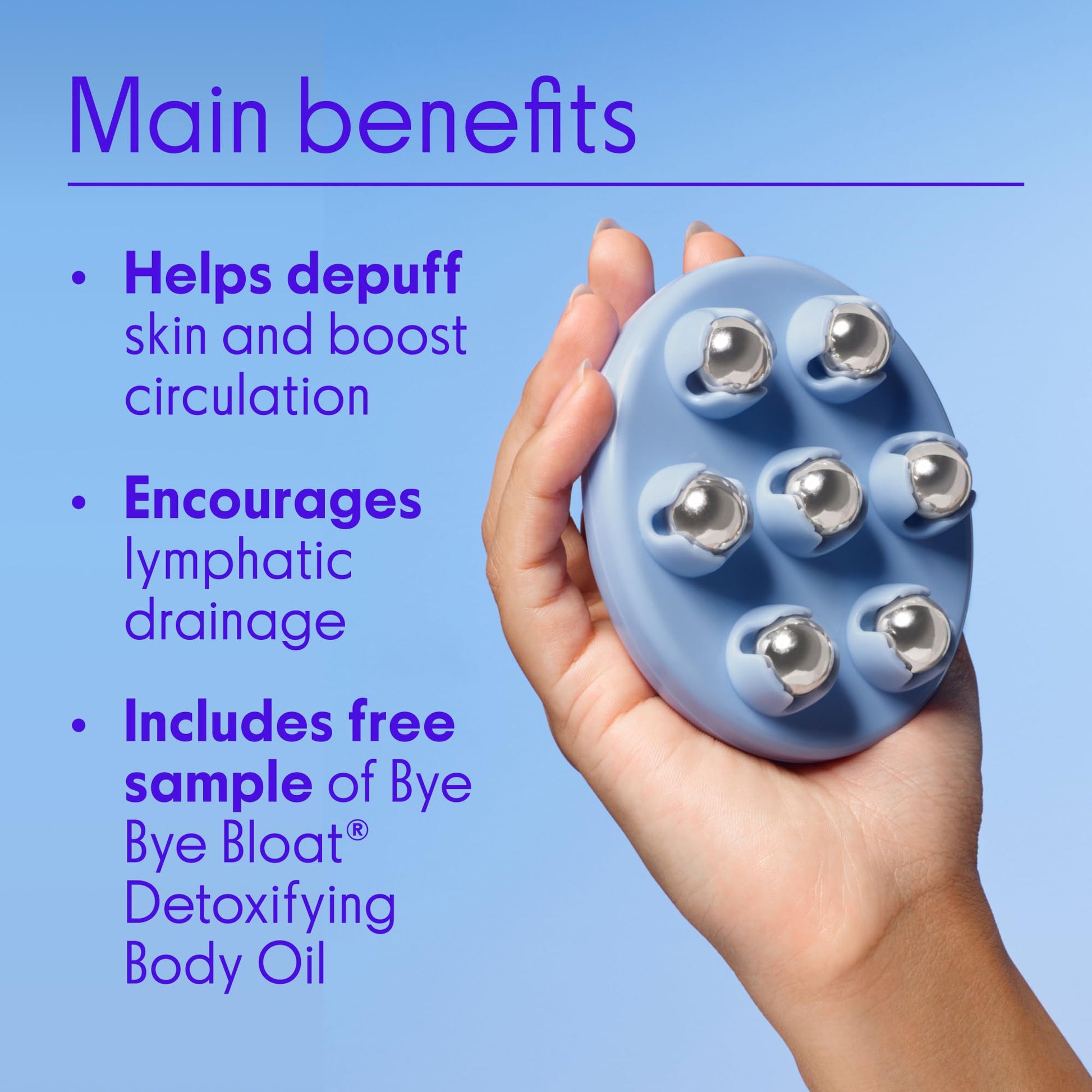 Love Wellness Bye Bye Bloat Lymphatic Massage Roller | Handheld Massager and Body Sculpting Tool | Supports Lymphatic Drainage, Bloating Relief, Skin Hydration & Boost Circulation | 1 Count - dailyvitalstore