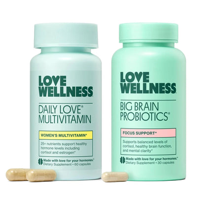 Love Wellness Daily Love Multivitamin & Big Brain Probiotics | Mind and Body Duo | Womens Vitamin and Probitoic - dailyvitalstore