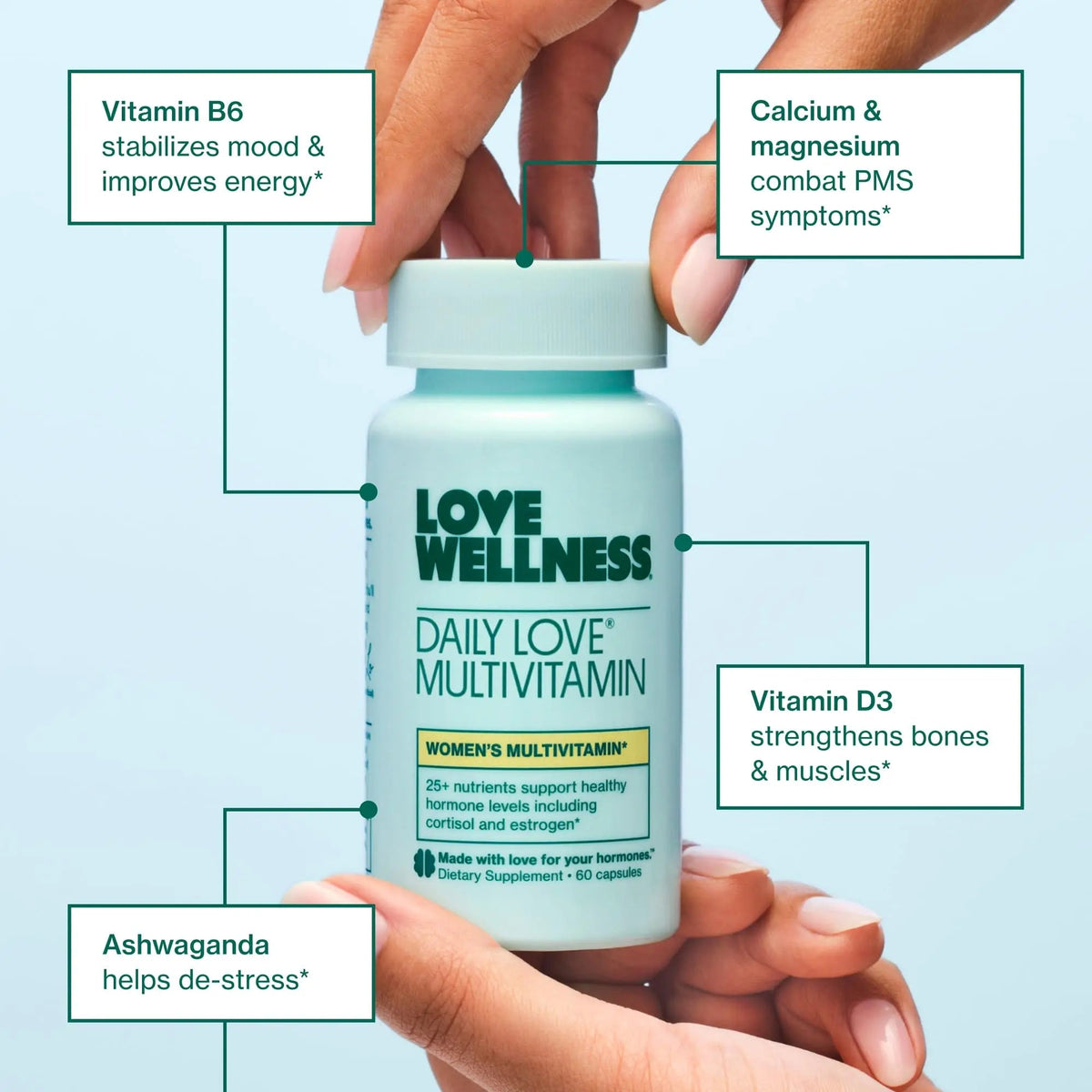 Love Wellness Daily Love Multivitamin & Big Brain Probiotics | Mind and Body Duo | Womens Vitamin and Probitoic - dailyvitalstore