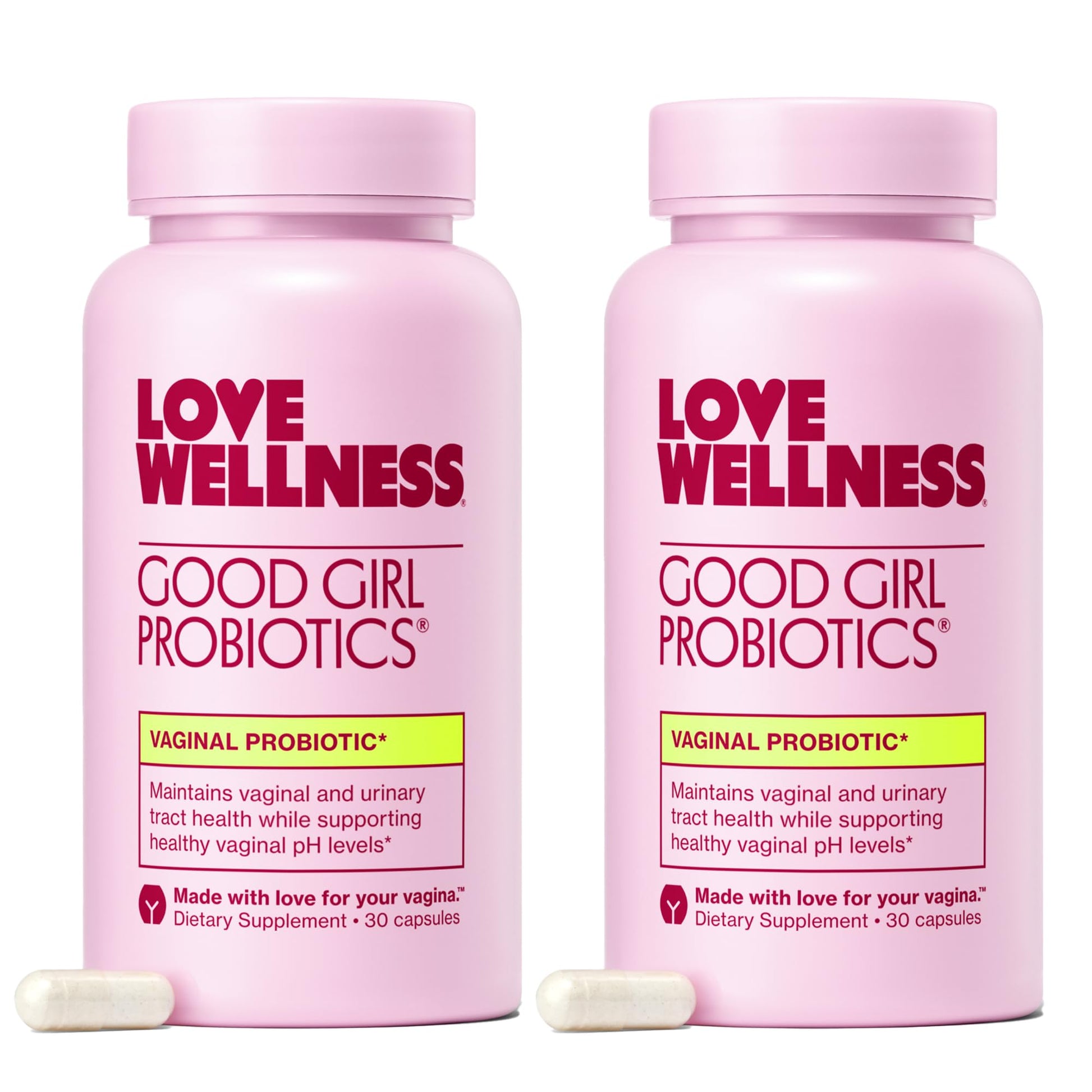 Love Wellness Good Girl Probiotics | Women’s Vaginal Health & pH Balance Supplement | 9-Strain Probiotic for Urinary Tract, Yeast, Odor & Immune Support | Gluten-Free (60-Day Supply) - dailyvitalstore