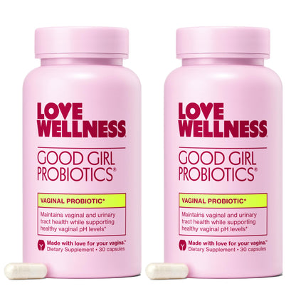 Love Wellness Good Girl Probiotics | Women’s Vaginal Health & pH Balance Supplement | 9-Strain Probiotic for Urinary Tract, Yeast, Odor & Immune Support | Gluten-Free (60-Day Supply) - dailyvitalstore