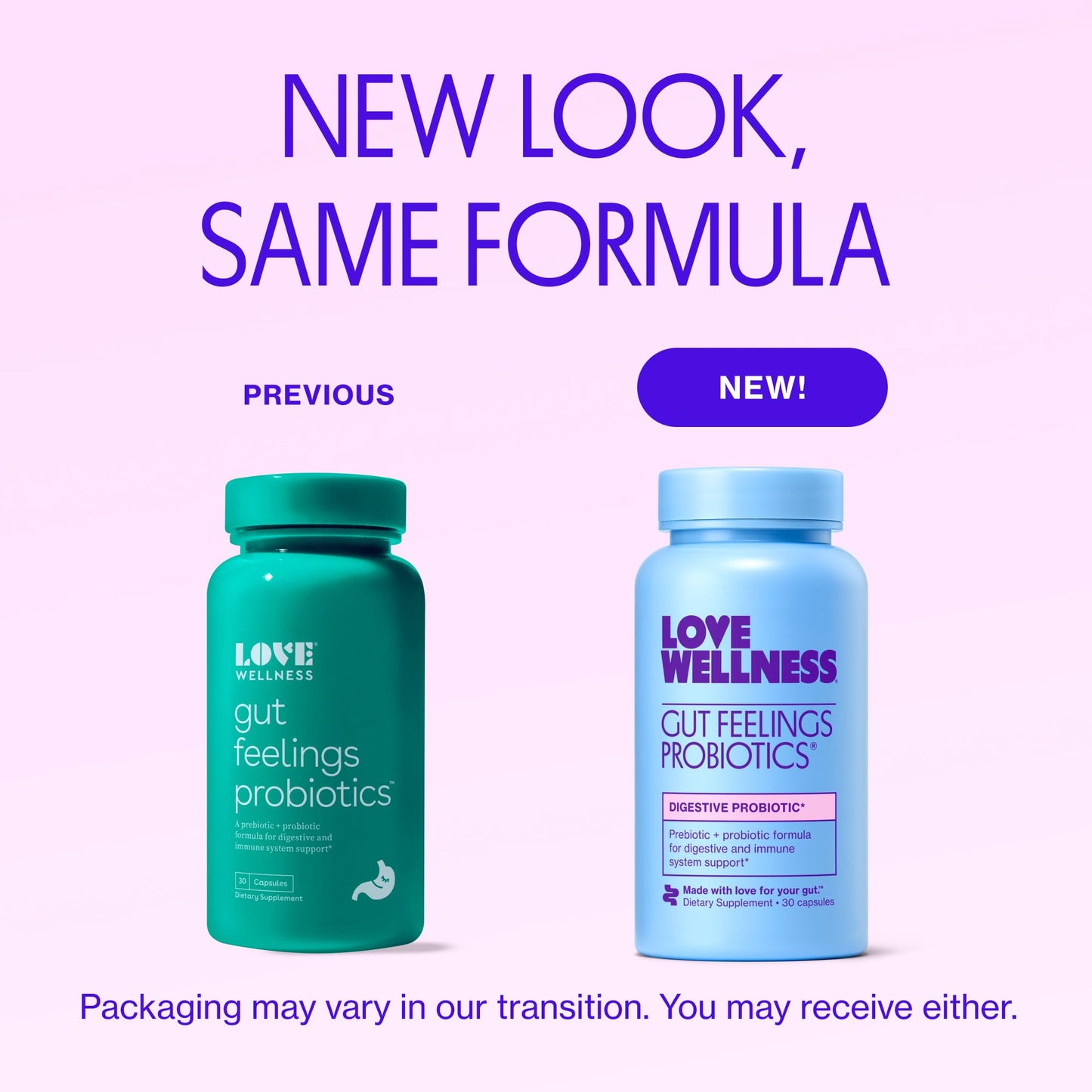 Love Wellness Gut Feelings Probiotic | Gut Health for Women, Digestion Relief & Immune Support Supplement | Womens Probiotic for Gas Relief | 3 Billion CFU | Safe Prebiotic and Postbiotic | 30 Count - dailyvitalstore