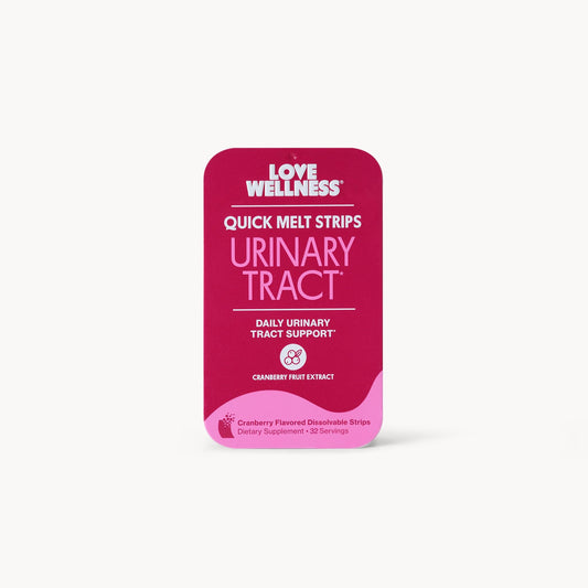 Love Wellness Urinary Tract* Quick Melt Strips - Fast-Dissolving UT Support with 36 mg PACs from Cranberry Fruit Extract - Promotes Urinary Health* - No Water Needed - Vegan and Sugar Free - 32 Strips - dailyvitalstore