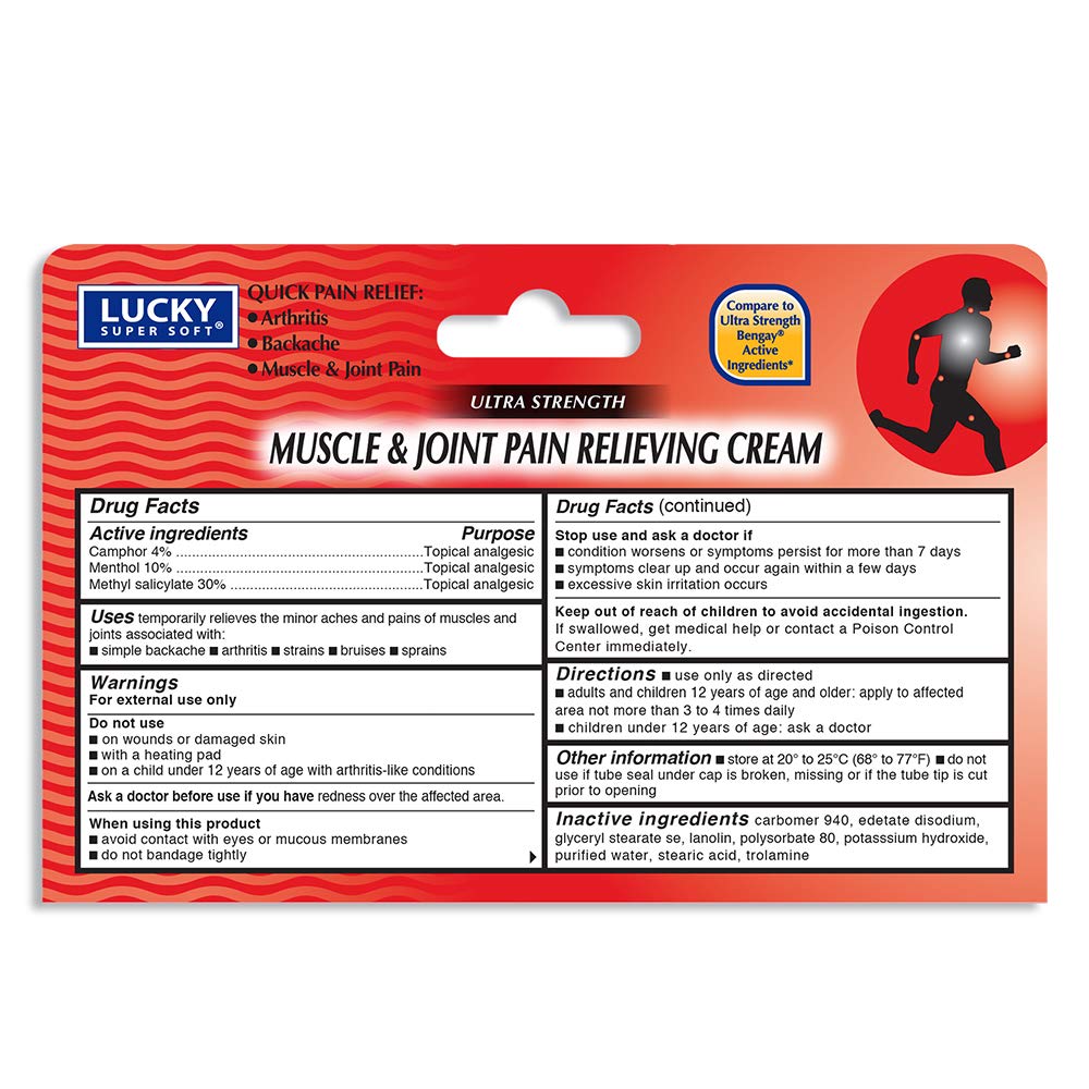Lucky Super Soft Muscle & Joint Pain Relieving Cream, 1.5 Ounce - dailyvitalstore