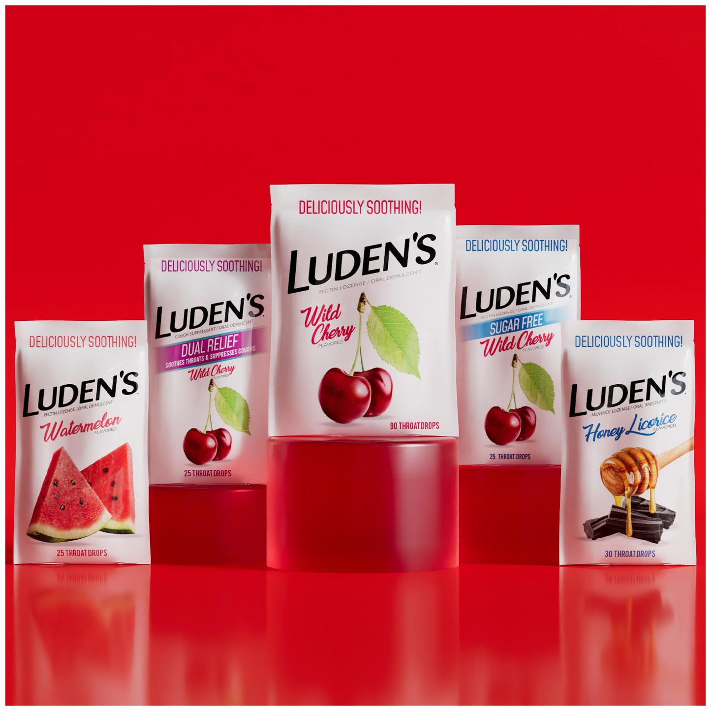 Luden's Sore Throat Relief Lozenges for Minor Everyday Irritation & Dry Mouth, Wild Cherry Flavored Drops, 30 Count - dailyvitalstore