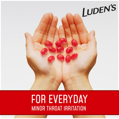 Luden's Sore Throat Relief Lozenges for Minor Everyday Irritation & Dry Mouth, Wild Cherry Flavored Drops, 30 Count - dailyvitalstore