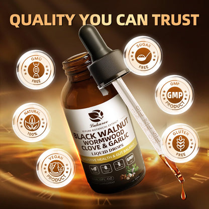 Lukaree Wormwood Black Walnut Clove Cleanse for Humans Tincture – Rapid Gut Detox & Digestive Health with Garlic Pumpkin Seeds Soursop Oregano, 10:1 Ultra-Concentrated Liposomal Tech 98% Absorption - dailyvitalstore