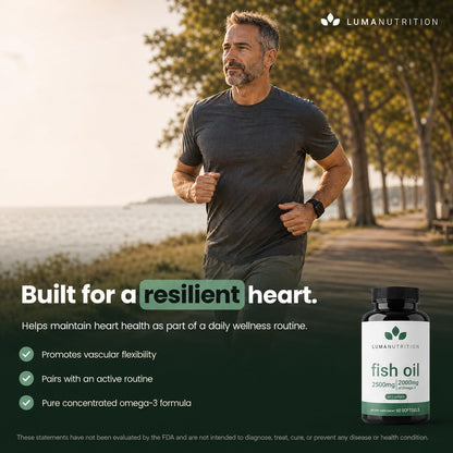 Luma Nutrition Omega 3 Fish Oil Supplement - Extra Strength 2500mg Per Serving - 2000mg EPA & DHA Per Serving - dailyvitalstore