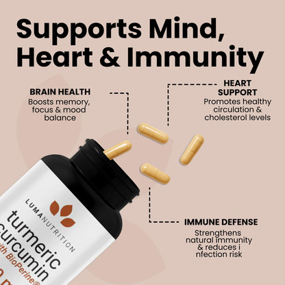 Luma Nutrition Turmeric Curcumin with Black Pepper - 95% Curcuminoids - 1950mg Per Serving - Premium Turmeric Supplement - dailyvitalstore