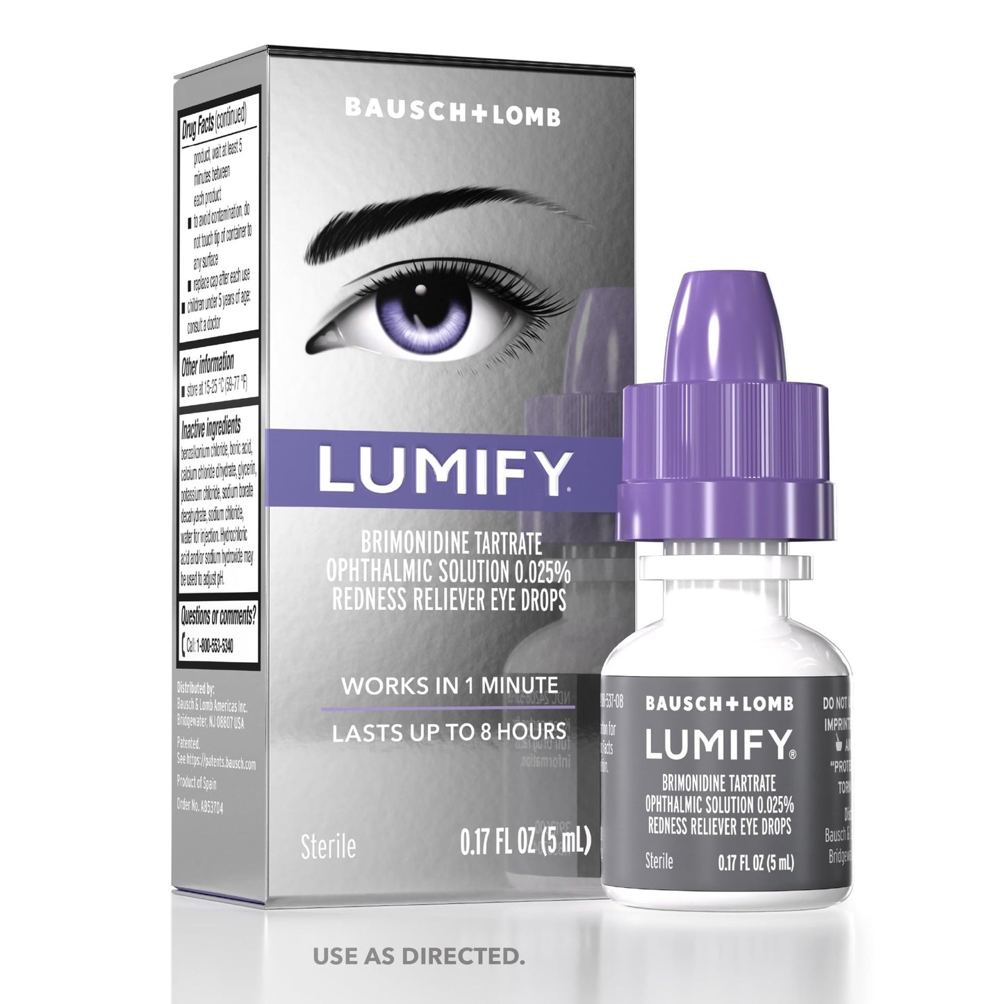 LUMIFY Eye Drops for Red Eyes, Redness Reliever for Brighter Looking Eyes, Works in 1 Minute & Lasts Up to 8 Hours, Eye Drops, 0.17 Fl Oz (5 mL) - dailyvitalstore