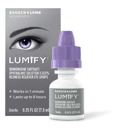 LUMIFY Eye Drops for Red Eyes, Redness Reliever for Brighter Looking Eyes, Works in 1 Minute & Lasts Up to 8 Hours, Eye Drops, 0.25 Fl Oz (7.5mL) - dailyvitalstore