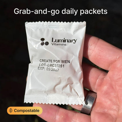 Luminary Vitamins Create for Men | IVF-Doctor Formulated Male Fertility Gummies | 300 mg CoQ10, 900 mg L-Carnitine, 10 mg Lycopene | Supports Sperm Health | Vegan & No Added Sugar (28 Day Supply) - dailyvitalstore