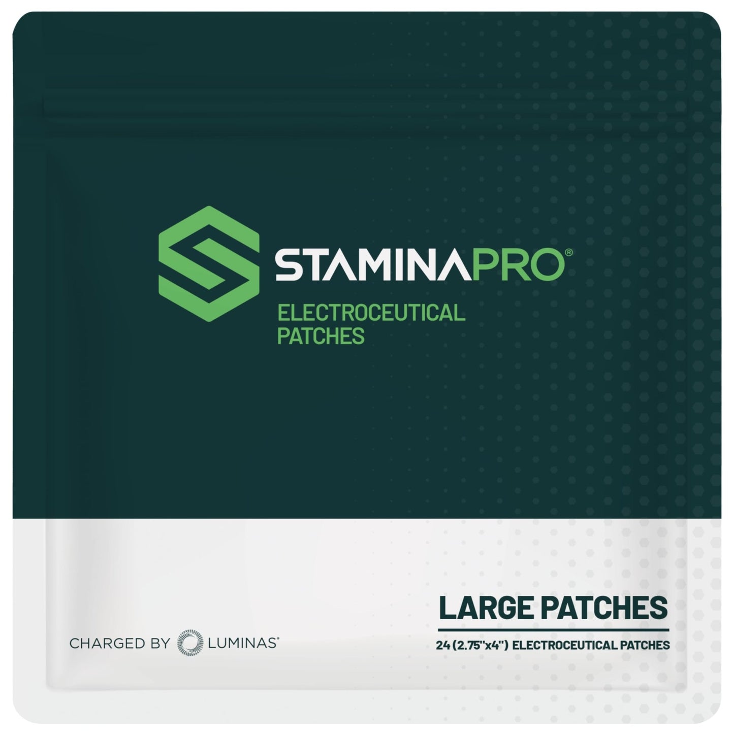 LUMINAS STAMINAPRO Patch - Water-Resistant Athletic Adhesive, Electroceutical Relief - Versatile Active Comfort, Long Lasting - Back, Joints, Knees, Hamstrings - 24 Pack (Large Tan Patches) - dailyvitalstore