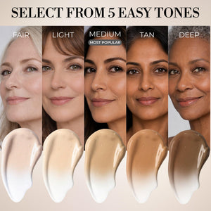 LUMINESS Liquid Mirage w/SPF 50 Color Adjusting Foundation Kit - Color Changing Foundation, SPF 50 Primer & Makeup Brush, Face Makeup for Mature Skin, 4in1 Liquid Foundation, Concealer & Moisturizer - dailyvitalstore