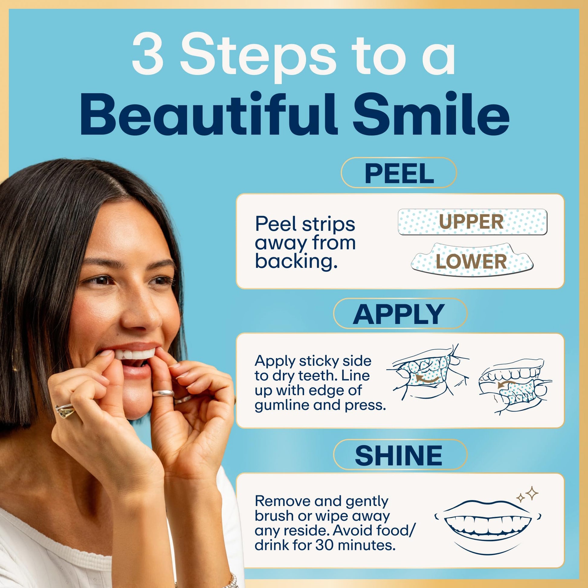Lumineux Teeth Whitening Strips Kit - 9 Treatments (1 Month) - Peroxide Free - Enamel Safe for Whiter Teeth - Whitening Without The Sensitivity - dailyvitalstore