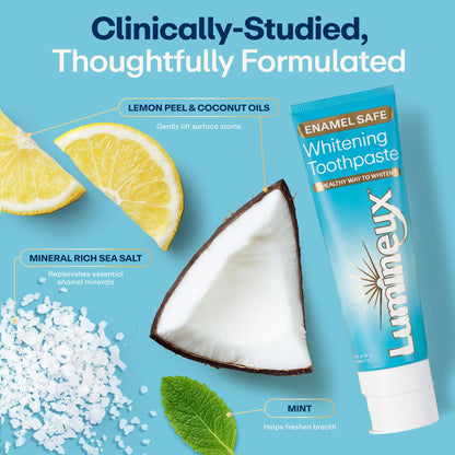 Lumineux Teeth Whitening Toothpaste 2 Pack Peroxide Free Enamel Safe for Sensitive Whiter Teeth, Fluoride Free, No Alcohol, Artificial Colors, - dailyvitalstore