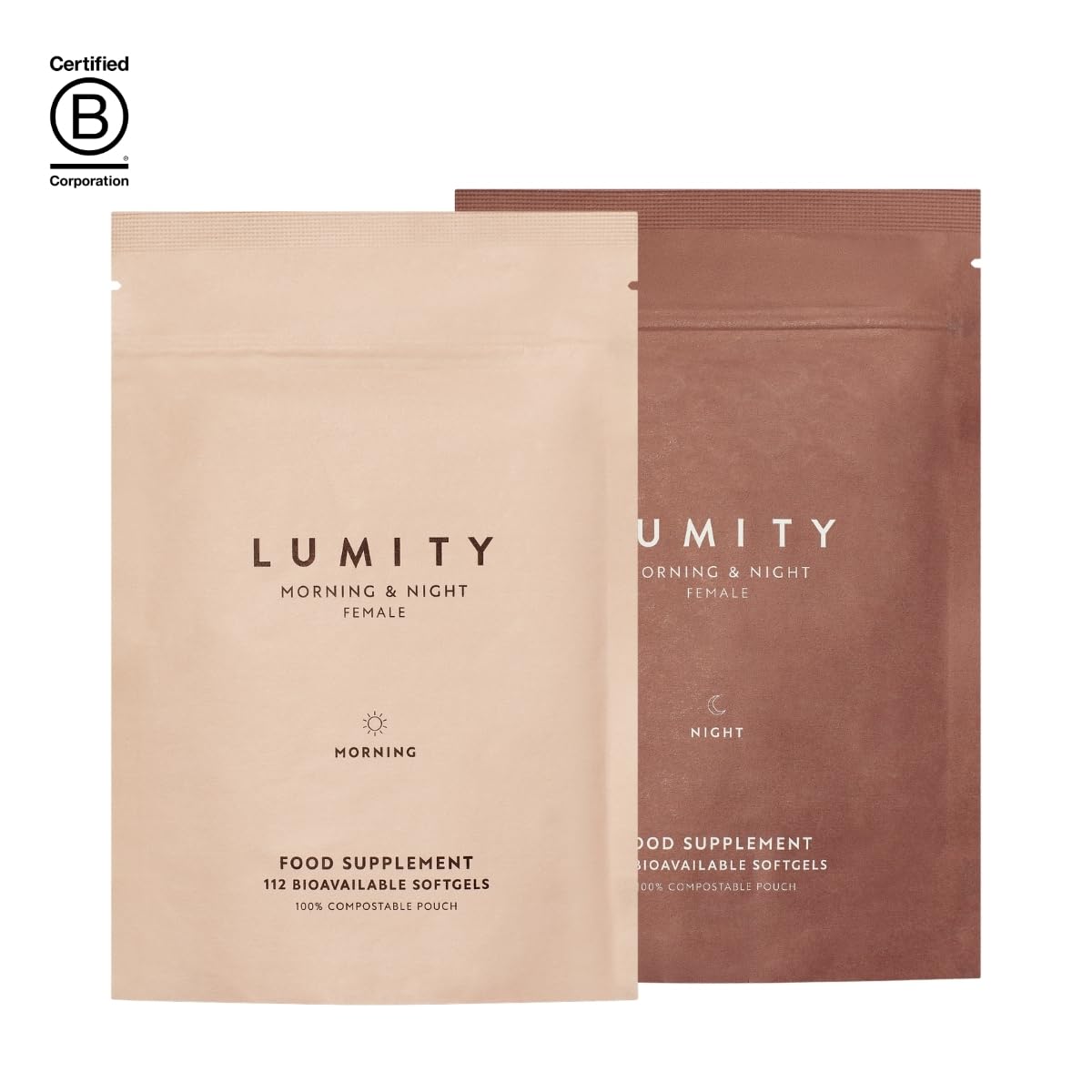 Lumity Morning & Night Female Supplement - 24-Hour Nutritional Support for Perimenopause, Energy, Sleep Quality, Hormones, Skin & Eye Health - Vitamins, Minerals, Amino Acids & Omega 3s, 4-Week Supply - dailyvitalstore