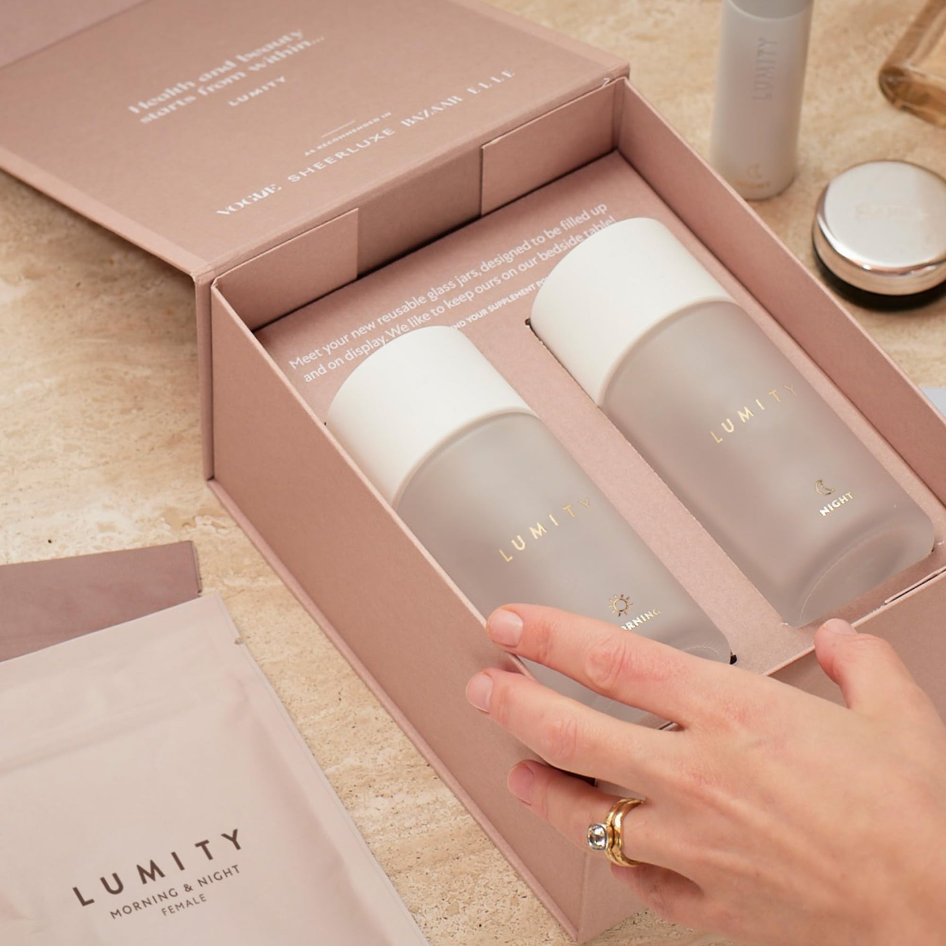 Lumity Morning & Night Female Supplement - 24-Hour Nutritional Support for Perimenopause, Energy, Sleep Quality, Hormones, Skin & Eye Health - Vitamins, Minerals, Amino Acids & Omega 3s, 4-Week Supply - dailyvitalstore