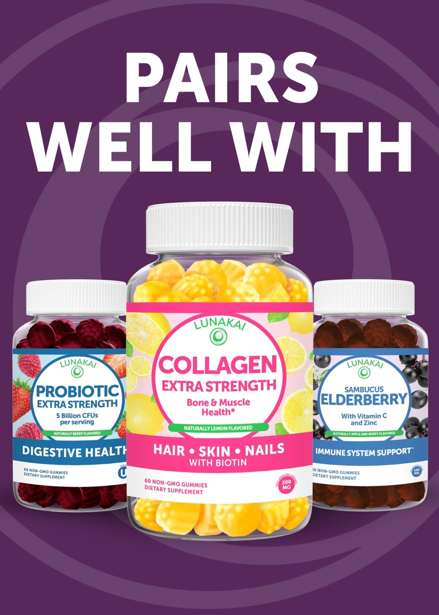 Lunakai USA Made 50 Plus Women's Multivitamin Gummies - Delicious Formula Enhanced with Essential Vitamins & Minerals for Health & Vitality - 60ct - dailyvitalstore