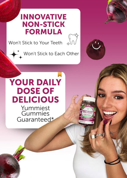 Lunakai USA Made Beet Root Gummies with Antioxidant Blend - Delicious Non-GMO Beet Chews, 60ct - dailyvitalstore