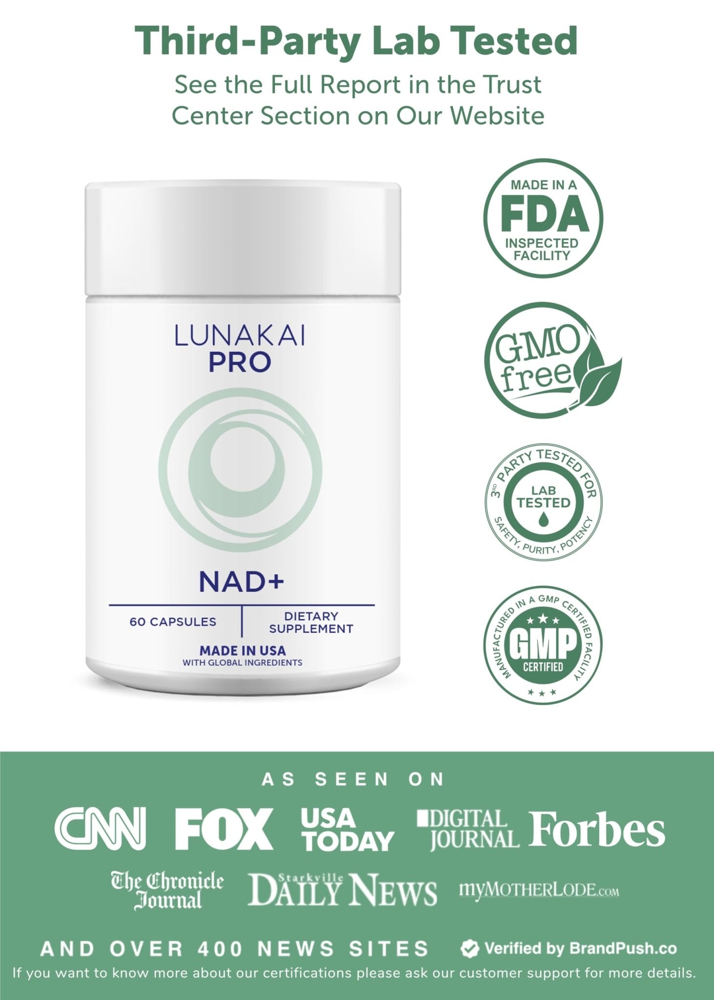 Lunakai USA Made Dual-Pathway NAD+ Formula with NR & Resveratrol – Natural NAD Supplement for Women & Men – Healthy Aging 7 - dailyvitalstore