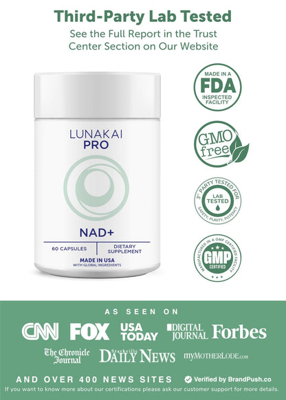 Lunakai USA Made Dual-Pathway NAD+ Formula with NR & Resveratrol – Natural NAD Supplement for Women & Men – Healthy Aging 7 - dailyvitalstore