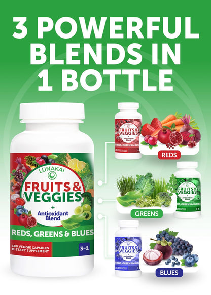 Lunakai USA Made Superfood Fruits & Veggies Supplement & Irish Sea Moss Bundle with 4 Blends, Black Seed Oil & Ashwagandha for Immune & Wellness Support - dailyvitalstore