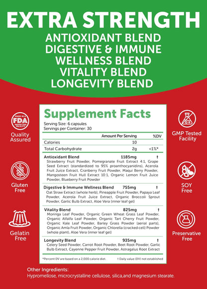 Lunakai USA Made Superfood Fruits & Veggies Supplement & Irish Sea Moss Bundle with 4 Blends, Black Seed Oil & Ashwagandha for Immune & Wellness Support - dailyvitalstore
