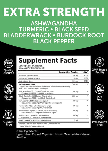 Lunakai USA Made Superfood Fruits & Veggies Supplement & Irish Sea Moss Bundle with 4 Blends, Black Seed Oil & Ashwagandha for Immune & Wellness Support - dailyvitalstore