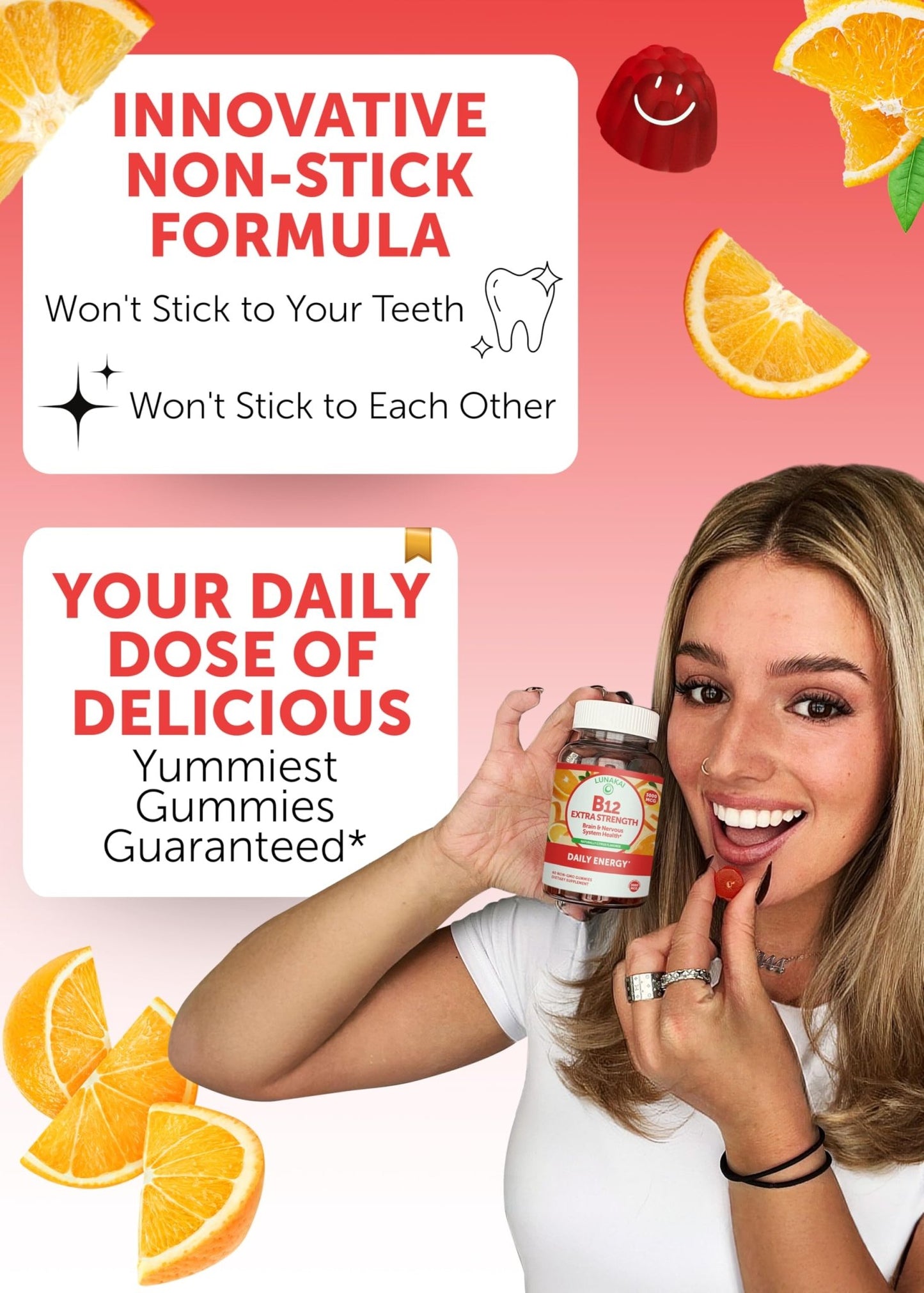 Lunakai USA Made Vitamin B12 Gummies 3000mcg, B12 Vitamins for Energy, Brain & Metabolism Support, Methylcobalamin for Adults, Women & Men, - dailyvitalstore