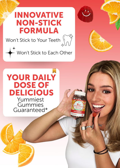 Lunakai USA Made Vitamin B12 Gummies 3000mcg, B12 Vitamins for Energy, Brain & Metabolism Support, Methylcobalamin for Adults, Women & Men, - dailyvitalstore