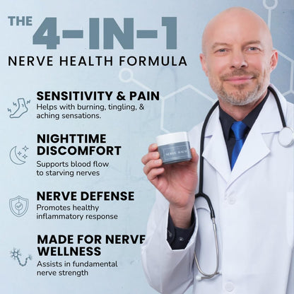 Lune Nerve Balm – Neuropathy Cream for Burning, Tingling & Numbness in Feet & Hands | Natural Nerve Pain Relief Cream with Arnica, Vitamin B6 & Magnesium | 3.4 oz - dailyvitalstore