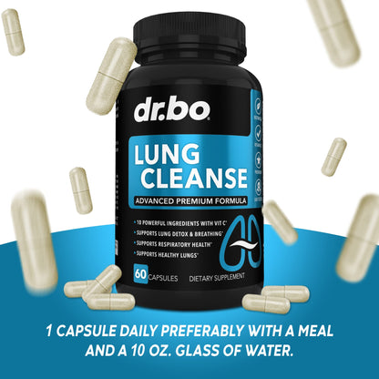 Lung Cleanse Support Supplement - Respiratory Supplements to Quit & Stop Smoking Aids - Herbal Detox for Lungs & Bronchial Health - Smokers Cleanser Breathe Aid for Mucus Clear Relief - 60 Capsules - dailyvitalstore