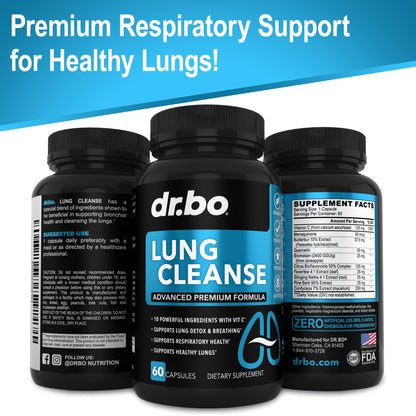 Lung Cleanse Support Supplement - Respiratory Supplements to Quit & Stop Smoking Aids - Herbal Detox for Lungs & Bronchial Health - Smokers Cleanser Breathe Aid for Mucus Clear Relief - 60 Capsules - dailyvitalstore