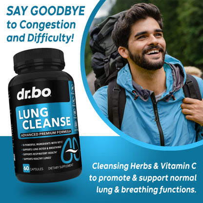 Lung Cleanse Support Supplement - Respiratory Supplements to Quit & Stop Smoking Aids - Herbal Detox for Lungs & Bronchial Health - Smokers Cleanser Breathe Aid for Mucus Clear Relief - 60 Capsules - dailyvitalstore