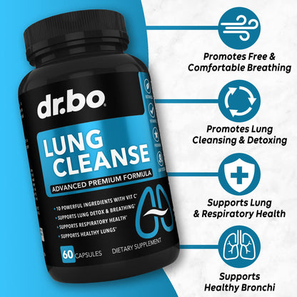 Lung Cleanse Support Supplement - Respiratory Supplements to Quit & Stop Smoking Aids - Herbal Detox for Lungs & Bronchial Health - Smokers Cleanser Breathe Aid for Mucus Clear Relief - 60 Capsules - dailyvitalstore