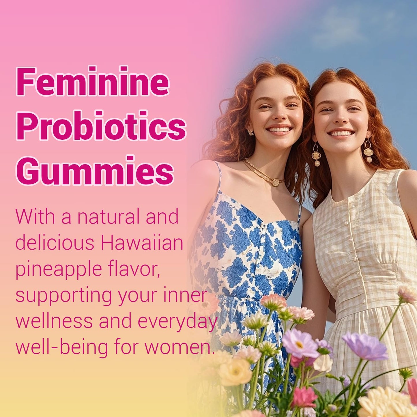 Lunivox Her Juicy Feminine Probiotics Gummies for Women, with Prebiotics & Slippery Elm - Promotes pH Balance, Gut Health & Immune Support - Pineapple Flavor, 60 Count - dailyvitalstore